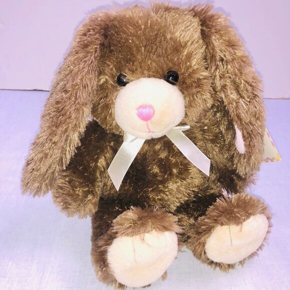 Build a Bear Miles Brown Bunny Rabbit Plush Stuffed Borders Easter 10" New - Picture 1 of 10